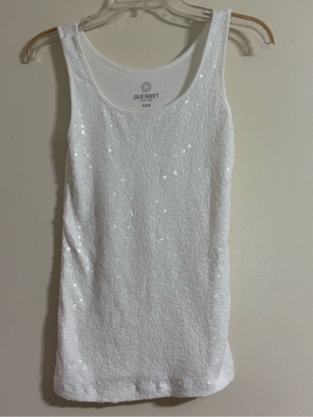 Old Navy White Sequin Tank Top - Women's Sparkle Camisole